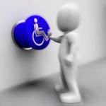 Wheel Chair Pressed Shows Physical Disability And Immobility Stock Photo