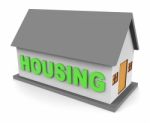 Housing House Means Property Residential And Habitation 3d Rende Stock Photo