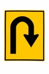 Warning Traffic Sign U-turn Stock Photo