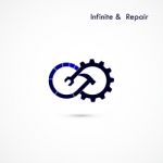 Infinite Repair Logo Elements Design Stock Photo