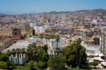 View From The Alcazaba Fort And Palace In Malaga Stock Photo