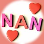 Nan Text With Hearts Stock Photo