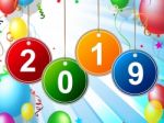 New Year Indicates Two Thosand Nineteen And Celebrate Stock Photo