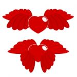 Red Heart And Wings Stock Photo