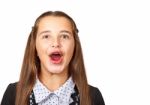 Teen Girl Making Funny Faces Fooling Around Stock Photo