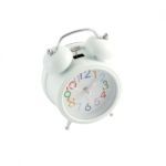 Side White Alarm Clock Color Number Isolated From Background Stock Photo