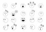 Linear Faces Emoji Stock Photo