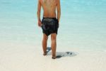 Young Man Ready To Go Snorkeling Stock Photo