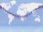 Stocks Graph Shows World Wide And Diagram Stock Photo