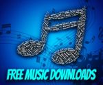 Free Music Downloads Shows No Charge And Complimentary Stock Photo