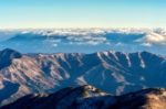 Peak Of Deogyusan Mountains With Morning Fog In Winter, South Korea Stock Photo