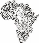 Africa In A Cheetah Camouflage Stock Photo