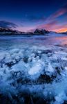 Abraham Lake Stock Photo