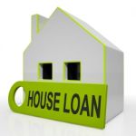 House Loan Home Shows Credit Borrowing And Mortgage Stock Photo