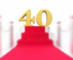 Golden Forty On Red Carpet Displays Entertainment Awards Party Stock Photo