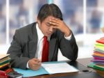 Employee Reading Documents Stock Photo