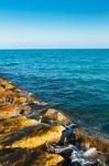 Breakwater Rocks Stock Photo