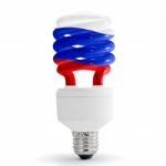 Flag Of Russia On Bulb Stock Photo