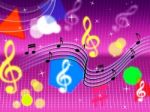 Music Background Shows Pop Rock And Instruments Stock Photo