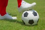 Soccer Ball Prepare To Start Stock Photo