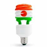 Flag Of Niger On Bulb Stock Photo