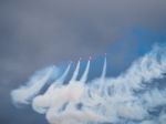 Red Arrows Display Team 50th Anniversary At Biggin Hill Airport Stock Photo