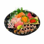 Take Away Sushi Express On Plastic Tray Stock Photo