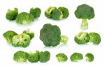 Fresh Broccoli Isolated On The White Background Stock Photo