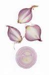 Shallots Still Life White Background Stock Photo