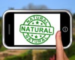 Natural On Smartphone Showing Untreated Products Stock Photo