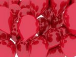 A Bunch Of Red Balloons Floating Stock Photo