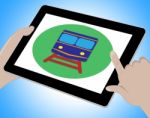 Train Tablet Shows Transport Travel 3d Illustration Stock Photo