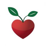 Heart Love Young Plant Flat Icon  Illustration Stock Photo