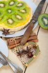 Kiwi  Pie Tart And Spices Stock Photo