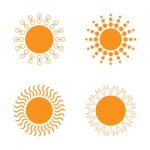 Sun Icon Set Stock Photo