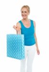 Female Holding Shopping Bag Stock Photo