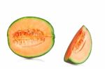 Melon Cuts On White Background Stock Photo