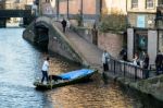 Punting On The Regent's Canal At Camden Lock Stock Photo