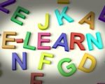 Elearn Written In Kids Letters Stock Photo