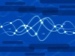 Blue Double Helix Background Shows Dna And Anatomy
 Stock Photo