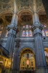 Interior View Of The Cathedral Of The Incarnation In Malaga Stock Photo