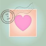 Happy Valentines Day Postage Stamp Vintage Stock Photo