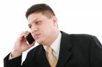 Business Man Talking On Phone Stock Photo