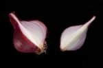 Shallots Still Life Black Background Stock Photo