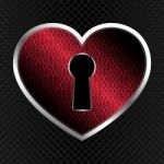 Technology Cyber Security Keyhole Love Heart Stock Photo