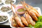 Grilled Shrimps Seafood Stock Photo