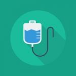 Medical Flat Icon. Saline Bag Stock Photo