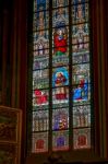 Stained Glass Window In St Vitus Cathedral In Prague Stock Photo