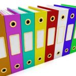 Row Of Colorful Files Stock Photo