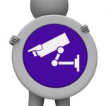 Cctv Sign Means Camera Surveillance And Message Stock Photo